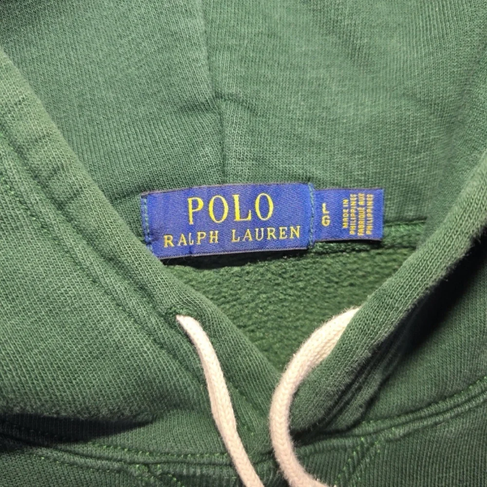 POLO RALPH LAUREN Polo 1967 Print Hooded Sweatshirt In Green Hoodie Mens Large